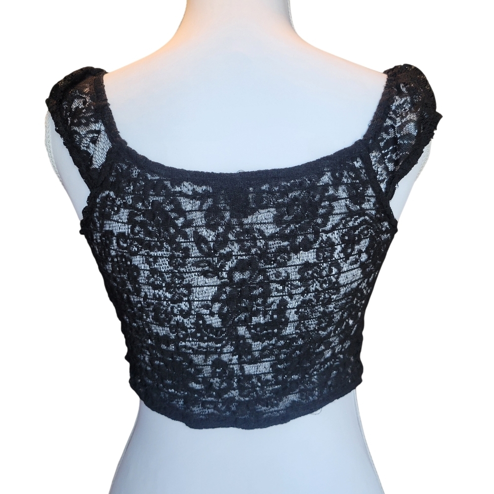 Beverly & Beck Black Lace Milkmaid Crop Top - Picture 4 of 7